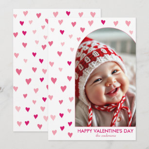 Cartes Pour Fêtes Annuelles Patern de coeurs roses, arche photo Saint Valentin