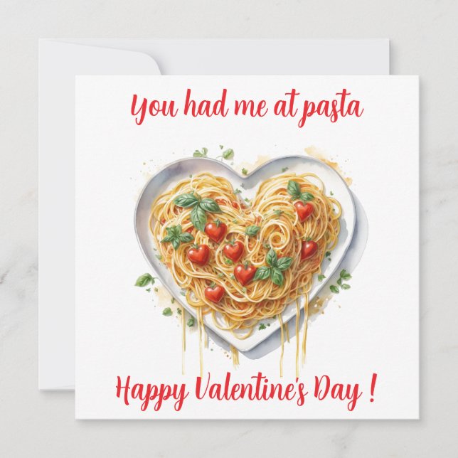 Cartes Pour Fêtes Annuelles Pâtes cœur amusantes pour la Saint-Valentin Italie (Devant)