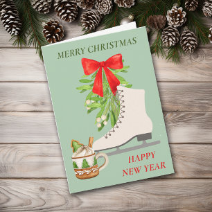 Cartes Pour Fêtes Annuelles Patin à glace Souvenirs de Noël