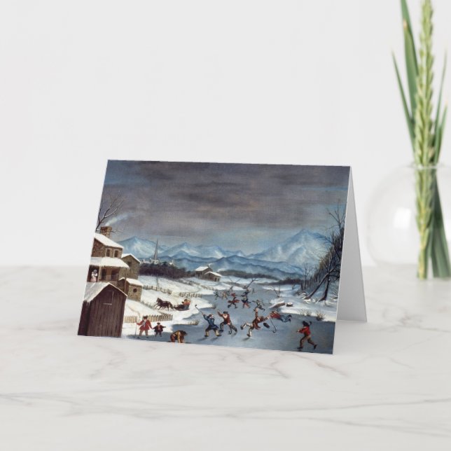 CARTES POUR FÊTES ANNUELLES PATINAGE DE GLACE 1835 (Devant)