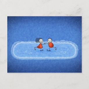 Cartes Pour Fêtes Annuelles Patinage de glace de Noël