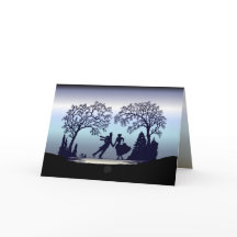 Patinage de glace en parc - silhouette