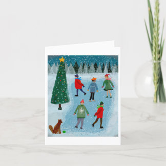 Cartes Pour Fêtes Annuelles Patinage hivernal Noël