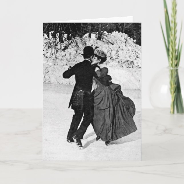 Cartes Pour Fêtes Annuelles Patinage sur glace (Devant)