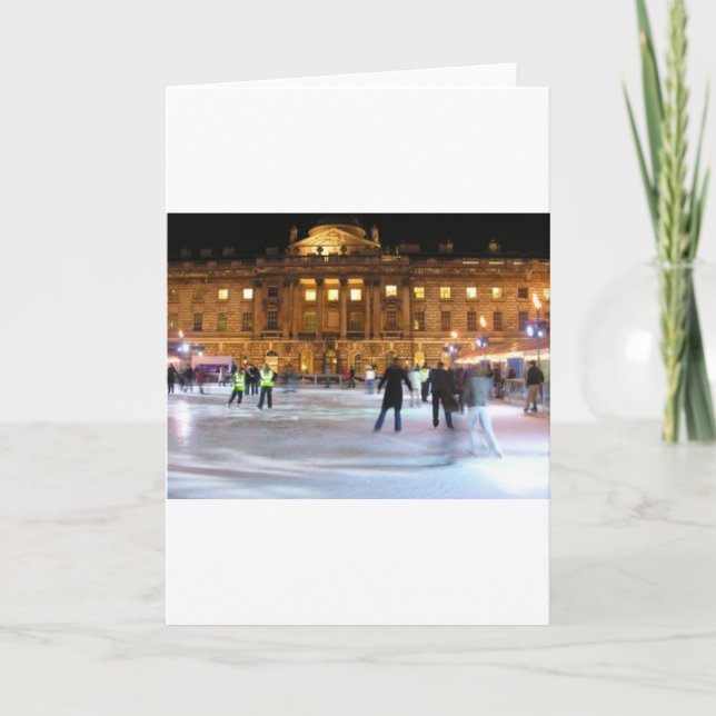 Cartes Pour Fêtes Annuelles Patinage sur glace de Noël (Devant)