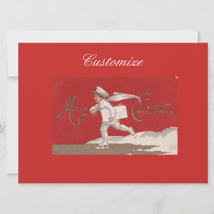 Cartes Pour Fêtes Annuelles Patinage Vintage Thunder_Cove Noël