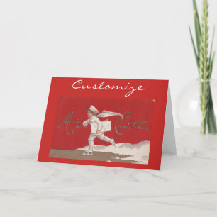 Cartes Pour Fêtes Annuelles Patinage Vintage Thunder_Cove Noël