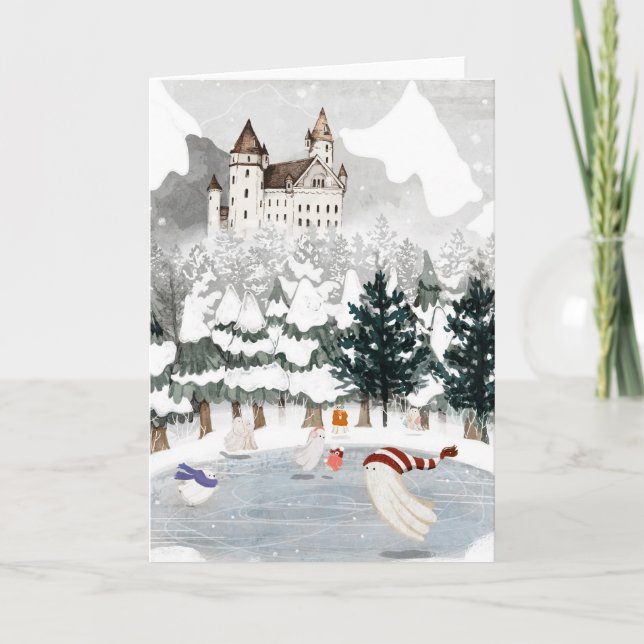 Cartes Pour Fêtes Annuelles Patiner (Devant)