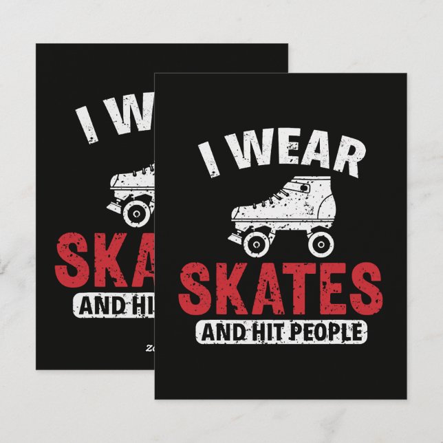 Cartes Pour Fêtes Annuelles Patineur de Roller Derby (Devant / Derrière)