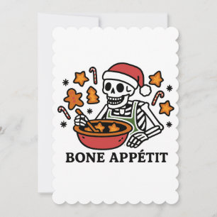 Cartes Pour Fêtes Annuelles Pâtisserie de Noël Amusante – Squelette Os Appétit