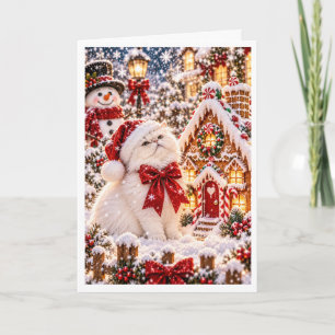 Cartes Pour Fêtes Annuelles Pâtisserie Personnalisée de Noël Chat Persan Ginge