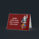 Cartes Pour Fêtes Annuelles Patriot Santa Claus<br><div class="desc">quelle grande veste - star spangled bannière lui donne l'air si grand,  étoiles et rayures le raccordent ; profitez des paquets de noël qu'il apporte et avoir une grande saison : -)</div>