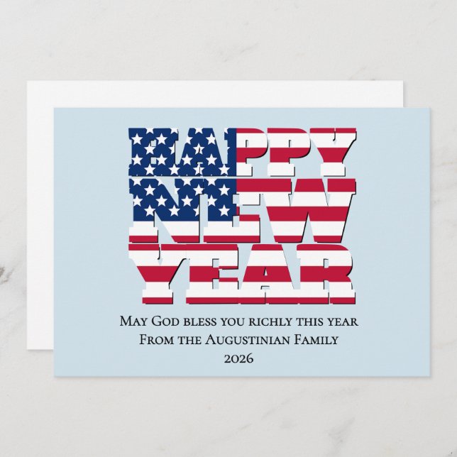 Cartes Pour Fêtes Annuelles Patriotic American HAPPY NEW YEAR 2026 (Devant / Derrière)