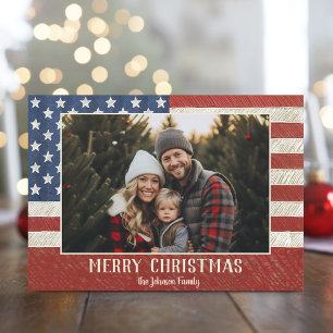Cartes Pour Fêtes Annuelles Patriotic Christmas 1 photo American Flag