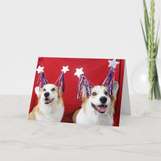 Cartes Pour Fêtes Annuelles Patriotic Corgis Greeting Card & Envelopes (Devant)
