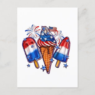 Cartes Pour Fêtes Annuelles Patriotic Popsicles Crème de glace 4 juillet