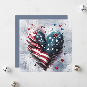 Cartes Pour Fêtes Annuelles Patriotique American Heart Art