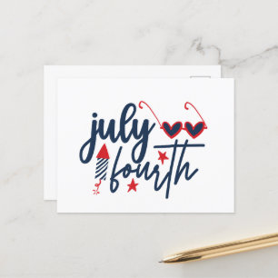 Cartes Pour Fêtes Annuelles Patriotique Juillet Quatrième mot art