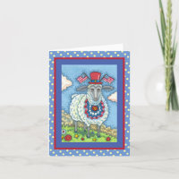 PATRIOTIQUE QUATRIÈME JUILLET SHEEP, ART FOLK AMUS