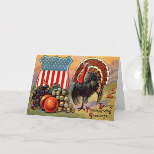 Cartes Pour Fêtes Annuelles Patriotique Thanksgiving Turkey Fruit
