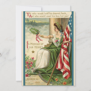 Cartes Pour Fêtes Annuelles Patriotique Vintage Retro USA Lady Liberty
