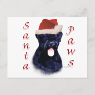 Cartes Pour Fêtes Annuelles Patrouilles de Père Noël Terrier Russe Noir