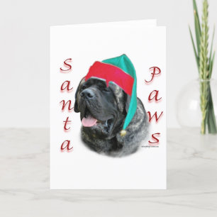 Cartes Pour Fêtes Annuelles Pattes (brindle) de Père Noël de mastiff