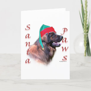 Cartes Pour Fêtes Annuelles Pattes de Leonberger Père Noël