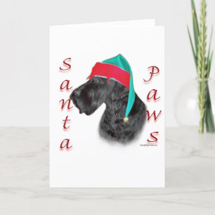 Cartes Pour Fêtes Annuelles Pattes de Père Noël de Schnauzer géant