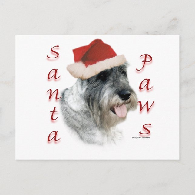Cartes Pour Fêtes Annuelles Pattes de Père Noël de Schnauzer standard (Devant)