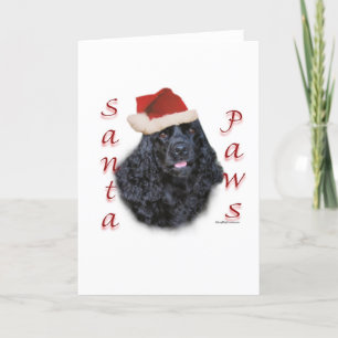 Cartes Pour Fêtes Annuelles Pattes de Père Noël du cocker (noir)