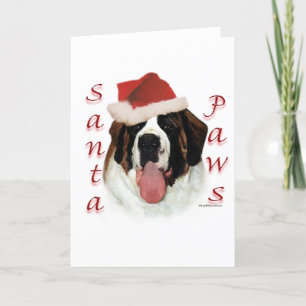 Cartes Pour Fêtes Annuelles Pattes de St Bernard Père Noël