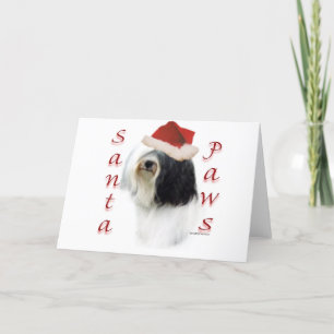 Cartes Pour Fêtes Annuelles Pattes de Terrier tibétain Père Noël
