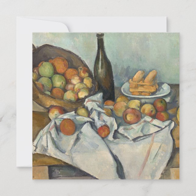 Cartes Pour Fêtes Annuelles Paul Cezanne - Le Panier Des Pommes (Devant)