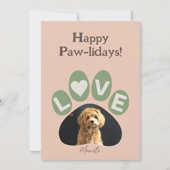 Cartes Pour Fêtes Annuelles Paw pour bébé fourrure bien-aimée (Devant)