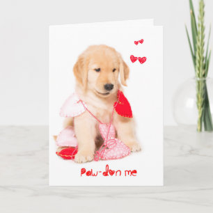 Cartes Pour Fêtes Annuelles Pawdon Me Golden Retriever Puppy Valentine