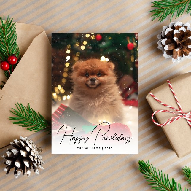 Cartes Pour Fêtes Annuelles Pawlidays Chien Pet photo moderne (Créateur téléchargé)