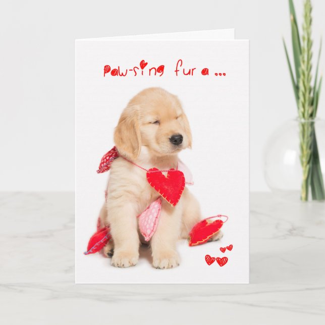 Cartes Pour Fêtes Annuelles Pawling fourrure a Kiss Puppy Valentine (Devant)