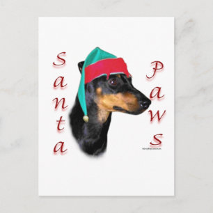 Cartes Pour Fêtes Annuelles Paws de Manchester Terrier Père Noël