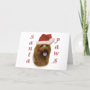 Cartes Pour Fêtes Annuelles Paws de Terrier Père Noël