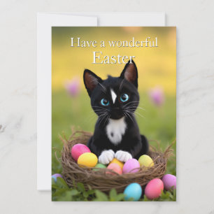 Cartes Pour Fêtes Annuelles Paws, Pastels & Purrs : Le nid de Pâques de Felini