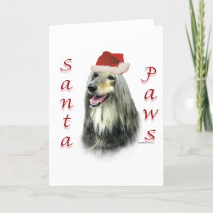 Cartes Pour Fêtes Annuelles Paws Père Noël afghans