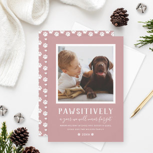 Cartes Pour Fêtes Annuelles Pawsitly Inoubliable Année Pink Pet Photo