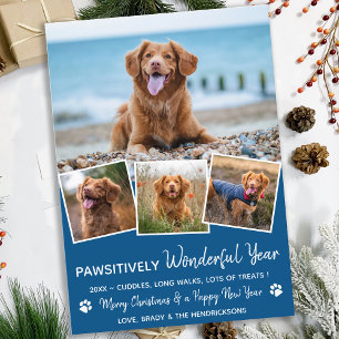 Cartes Pour Fêtes Annuelles Pawsively Pet Année d'examen Blue Chien photo