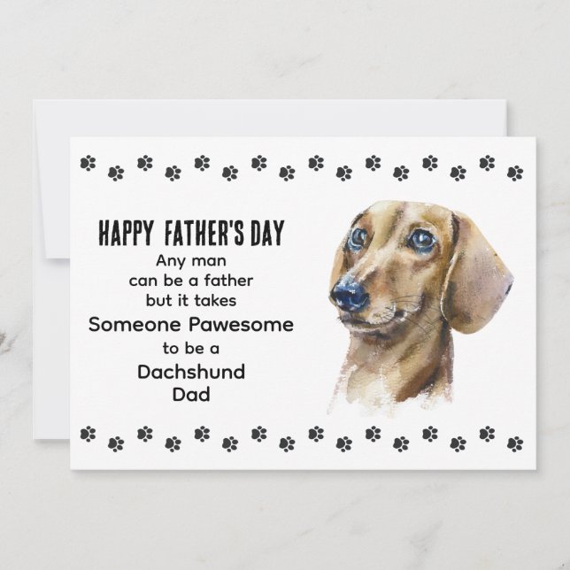 Cartes Pour Fêtes Annuelles Pawsome Best Dachshund Chien Fête des pères papa (Devant)