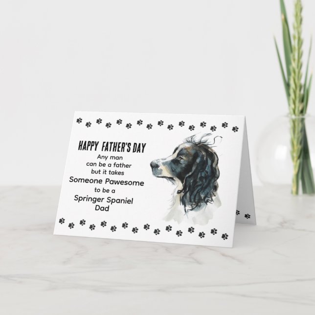 Cartes Pour Fêtes Annuelles Pawsome Best Springer Spaniel Chien Fête des pères (Devant)