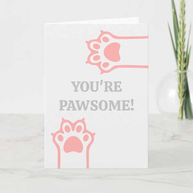 Cartes Pour Fêtes Annuelles Pawsome & Funny Valendtine's Day (Devant)