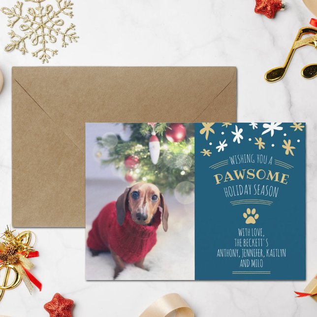 Cartes Pour Fêtes Annuelles Pawsome Holiday Season Pet Holiday (Créateur téléchargé)