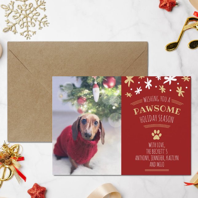 Cartes Pour Fêtes Annuelles Pawsome Holiday Season Pet Holiday (Créateur téléchargé)