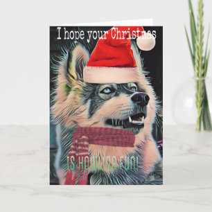 Cartes Pour Fêtes Annuelles Pawsome Husky Joyeux Noël